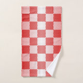 Rood geruit geometrisch bad handdoek (Handdoek)