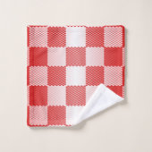 Rood geruit geometrisch bad handdoek (Wasdoekje)