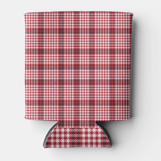 Rood geruit geruit tartantextuur blikjeskoeler (Voorkant)