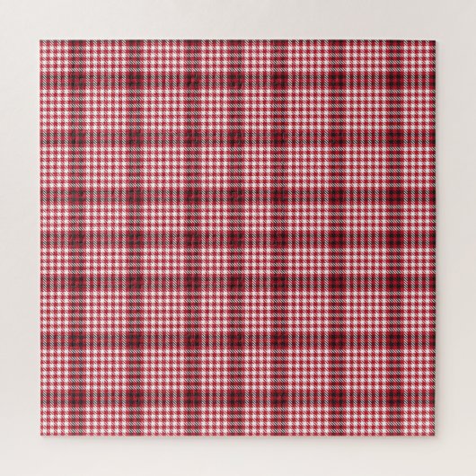 Rood geruit geruit tartantextuur legpuzzel (Verticaal)