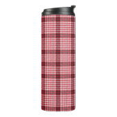 Rood geruit geruit tartantextuur thermosbeker (Gedraaid links)