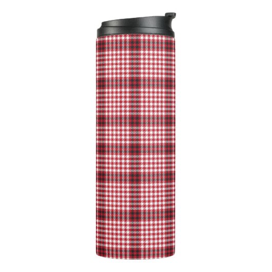 Rood geruit geruit tartantextuur thermosbeker (Gedraaid links)