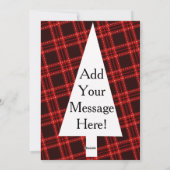 Rood geruit kerstkaart 5x7 moderne driehoek bomen (Achterkant)