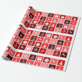 Rood geruit kerstpatroon cadeaupapier (Uitgerold)