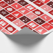 Rood geruit kerstpatroon cadeaupapier (Hoek)