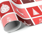 Rood geruit kerstpatroon cadeaupapier (Rol Hoek)