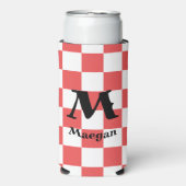 Rood geruit patroon seltzer blikjeskoeler (Seltzer Voorkant)