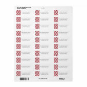 Rood geruit retouradreslabel etiket (Full Sheet)