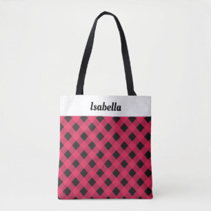 Rood geruite buffel controleren Kerstmis winkelen  Tote Bag