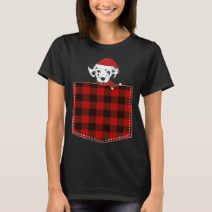 Rood geruite Dalmatische Hond in Pocket Buffalo Fa T-shirt