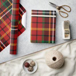 Rood geruite kerst tartan cadeaupapier