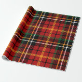 Rood geruite kerst tartan cadeaupapier (Uitgerold)