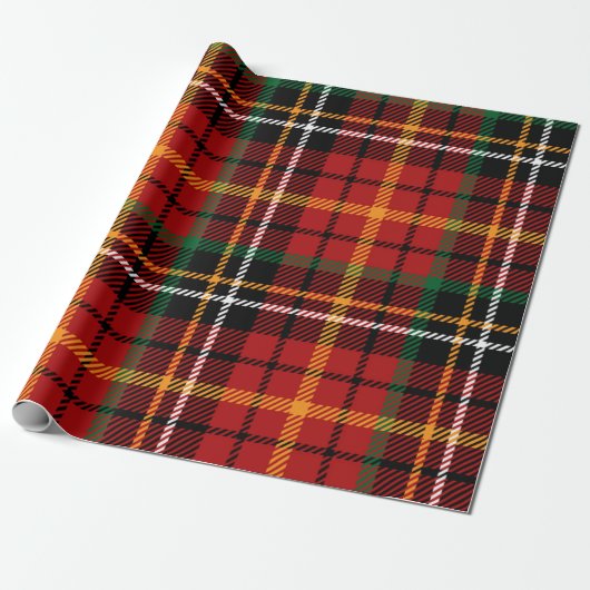 Rood geruite kerst tartan cadeaupapier (Uitgerold)
