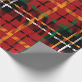 Rood geruite kerst tartan cadeaupapier (Hoek)
