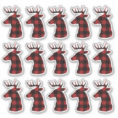 Rood geruite rendieren 15-pack sticker Stickers (Voorkant)