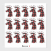 Rood geruite rendieren 15-pack sticker Stickers (Vel)