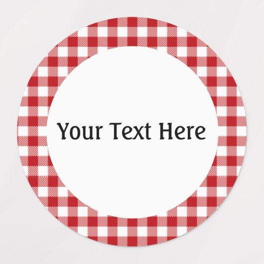 Rood geruite, rode Gingham waterdicht Labels (Design 2)