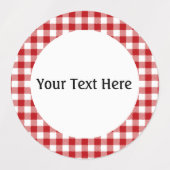 Rood geruite, rode Gingham waterdicht Labels (Design 1)