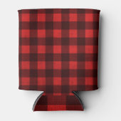 Rood geruite stof: textuur achtergrond blikjeskoeler (Voorkant)