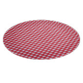 Rood geruite tafelkleed close-up. snijplank (Hoek)