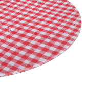 Rood geruite tafelkleed close-up. snijplank (Hoek)