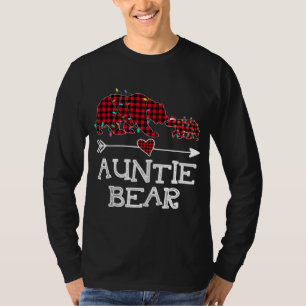 Rood geruite tante Beer buffel familie mama pyjama T-shirt