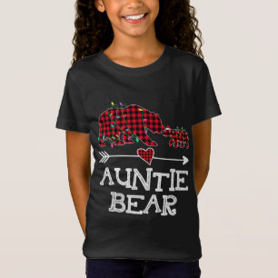 Rood geruite tante Beer buffel familie mama pyjama T-shirt