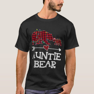 Rood geruite tante Beer buffel familie mama pyjama T-shirt