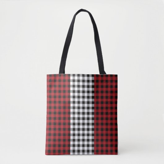 Rood geruite Tartan Buffel geruite geruite patroon Tote Bag (Voorkant)