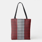 Rood geruite Tartan Buffel geruite geruite patroon Tote Bag (Achterkant)