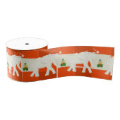 Rood geruite witte olifant Kerstfeest Grosgrain Lint (Spoel)