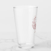 Rood geschetst  bloeien familie monogram glas (Rechts)