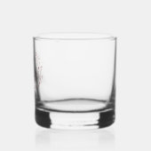 Rood geschetst  bloeien familie monogram whisky glas (Links)