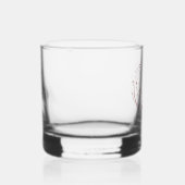 Rood geschetst  bloeien familie monogram whisky glas (Rechts)