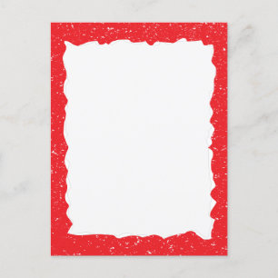  rood gescheurd papier aangepaste grens Sjabloon Briefkaart