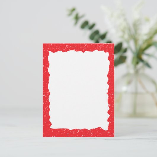  rood gescheurd papier aangepaste grens Sjabloon Briefkaart (Staand voorkant)