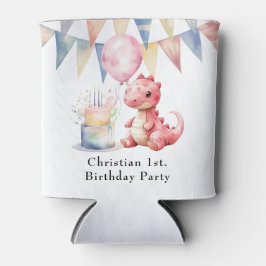 Rood geschilderde dinosaurus One een Saurus verjaa Blikjeskoeler