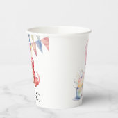 Rood geschilderde dinosaurus One een Saurus verjaa Papieren Bekers (Links)