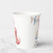 Rood geschilderde dinosaurus One een Saurus verjaa Papieren Bekers (Rechts)