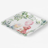 Rood geschilderde dinosaurus One een Saurus verjaa Papieren Bordje (Gebogen)