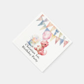 Rood geschilderde dinosaurus One een Saurus verjaa Servet (Hoek)