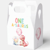 Rood geschilderde dinosaurus op een Saurus verjaar Bedankdoosjes (Open)