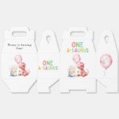 Rood geschilderde dinosaurus op een Saurus verjaar Bedankdoosjes (Ongevouwen)