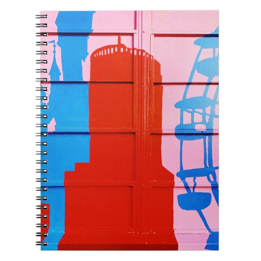 Rood geschilderde muur notitieboek (Voorkant)