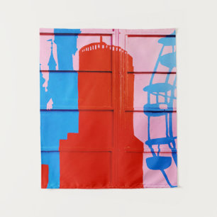 Rood geschilderde muur wandkleed
