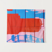 Rood geschilderde muur wandkleed (Voorkant (horizontaal))