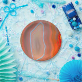 Rood geschuurd gespleten gesel papieren bordje (Feest)