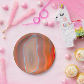 Rood geschuurd gespleten gesel papieren bordje (Feest)