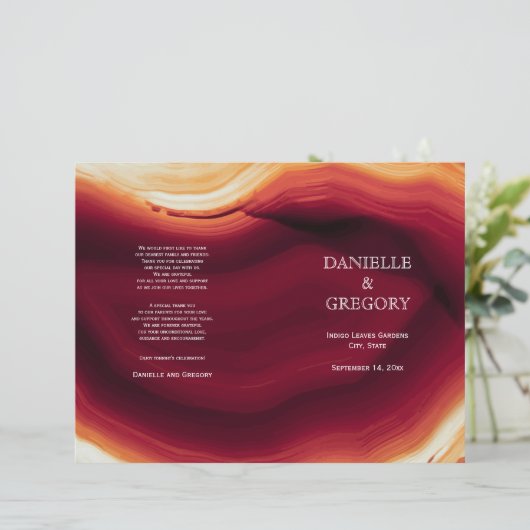 Rood geslice-slice-tweeledig herfstbruiloft (Staand voorkant)