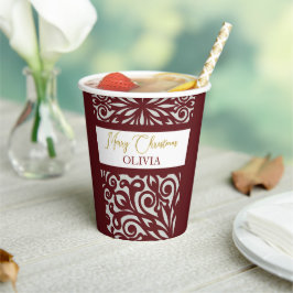 Rood gesneden kerstversieringen papieren bekers